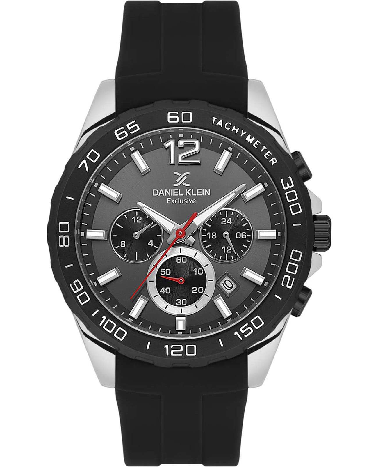 Daniel Klein Daniel Klein Exclusive DK.1.13742-1  DK.1.13742-1 кварцевые мужские часы серый циферблат, браслет силикон — вид спереди