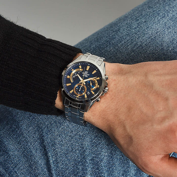 Casio Casio Edifice EFV-580D-2A, edifice япония мужские часы на браслете нержавеющая сталь боковой вид