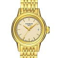 Tissot Tissot Carson Lady T085.210.33.021.00 Carson T0852103302100 кварцевые женские часы желтый циферблат, браслет  — вид спереди