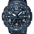 Casio Casio Pro Trek PRT-B50YT-1 PRT PRT-B50YT-1ER кварцевые мужские часы черный циферблат, браслет титановый c ip покрытием — вид спереди
