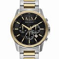 Armani Exchange Armani Exchange Banks AX7148SET  AX7148SET кварцевые мужские часы черный циферблат, браслет нержавеющая сталь с ip-покрытием — вид спереди