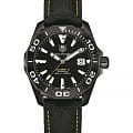 TAG Heuer TAG Heuer Aquaracer WAY218A.FC6362  WAY218A.FC6362 механические мужские часы черный циферблат, браслет нейлон — вид спереди