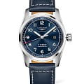 Longines Longines Spirit  L3.810.4.93.0  L38104930 механические мужские часы синий циферблат, браслет кожаный — вид спереди