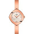 Tissot Tissot Femini-T T113.109.33.116.00  T1131093311600 кварцевые женские часы перламутровый циферблат, браслет сталь c pvd покрытием — вид спереди
