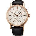 Orient Orient EZ09006W (FEZ09006W)  FEZ09006W механические мужские часы белый циферблат, браслет кожа + текстиль — вид спереди