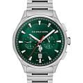 U.S. Polo Assn. U.S. Polo Assn. Crossing USPA1080-01  USPA1080-01 кварцевые мужские часы зеленый циферблат, браслет нержавеющая сталь — вид спереди
