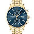 Hugo Boss Hugo Boss Associate HB1513841  HB1513841 кварцевые мужские часы синий циферблат, браслет нержавеющая сталь с ip-покрытием — вид спереди