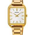 Seiko Seiko Discover More SWR078P1  SWR078P1 кварцевые женские часы белый циферблат, браслет нержавеющая сталь с pvd-покрытием — вид спереди
