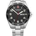 Victorinox Victorinox Fieldforce 241849  241849 кварцевые мужские часы черный циферблат, браслет нержавеющая сталь 316l — вид спереди