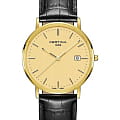 Certina Certina C901.210.16.021.00  C9012101602100 кварцевые мужские часы желтый циферблат, браслет кожаный — вид спереди