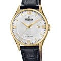 Festina Festina Classics F20010/2  F20010/2 кварцевые мужские часы серебристый циферблат, браслет кожаный — вид спереди