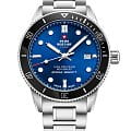 Swiss Military by Chrono Swiss Military by Chrono Сверхточные SM34088.02  SM34088.02 кварцевые мужские часы синий циферблат, браслет нержавеющая сталь — вид спереди