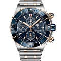 Breitling Breitling Super Chronomat 44 Four-Year Calendar U19320161C1U1  U19320161C1U1 механические мужские часы синий циферблат, браслет нержавеющая сталь + золото 18к — вид спереди