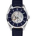 Jacques Lemans Jacques Lemans Automatic 1-2087C  1-2087C механические мужские часы синий циферблат, браслет кожаный — вид спереди