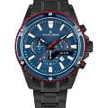 Jacques Lemans Jacques Lemans Liverpool 1-2141G  1-2141G кварцевые мужские часы синий циферблат, браслет нержавеющая сталь с pvd-покрытием — вид спереди