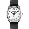 Jacques Lemans Jacques Lemans 1-1769B  1-1769B кварцевые мужские часы белый циферблат, браслет кожа + текстиль — вид спереди