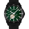 Jacques Lemans Jacques Lemans Derby 1-2201C  1-2201C механические мужские часы зеленый циферблат, браслет кожаный — вид спереди