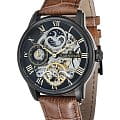 Earnshaw Earnshaw Longitude ES-8006-10  ES-8006-10 механические мужские часы  черный циферблат, браслет кожаный — вид спереди