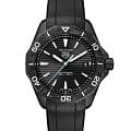 TAG Heuer TAG Heuer Aquaracer Professional Solargraph 200 WBP1112.FT6199  WBP1112.FT6199 кварцевые мужские часы  черный циферблат, браслет каучук — вид спереди