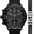 Diesel Diesel Griffed DZ4650SET  DZ4650SET кварцевые мужские часы черный циферблат, браслет силикон — вид спереди