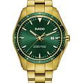 Rado Rado Hyperchrome R32155303  R32155303 кварцевые мужские часы зеленый циферблат, браслет нержавеющая сталь с pvd-покрытием — вид спереди