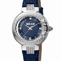 Just Cavalli Just Cavalli animalier JC1L174L0015  JC1L174L0015 кварцевые женские часы синий циферблат, браслет кожа + текстиль — вид спереди