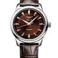 Longines Longines Conquest Heritage L1.649.4.62.2  L16494622 механические мужские часы зеленый циферблат, браслет кожаный — вид спереди