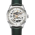 Hamilton Hamilton Jazzmaster Skeleton Auto H42535810  H42535810 механические мужские часы белый циферблат, браслет кожаный — вид спереди