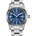 Hamilton Hamilton Khaki Field Auto H70605140  H70605140 механические мужские часы синий циферблат, браслет нержавеющая сталь — вид спереди