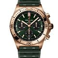Breitling Breitling Chronomat B01 42 RB0134101L1S1  RB0134101L1S1 механические мужские часы зеленый циферблат, браслет каучук — вид спереди