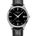 Certina Certina DS-8 Chronometer C033.451.16.051.00 DS 8 C0334511605100 кварцевые мужские часы черный циферблат, браслет кожаный — вид спереди
