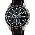 Casio Casio Edifice EFR-546C-1A EFR EFR-546C-1A кварцевые мужские часы черный циферблат, браслет тканевый — вид спереди