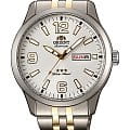 Orient Orient SAB0B005W  AB0B005W автокварц (кинетик) мужские часы белый циферблат, браслет нержавеющая сталь — вид спереди