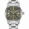 Hamilton Hamilton Khaki Field Auto H70605160  H70605160 механические мужские часы зеленый циферблат, браслет нержавеющая сталь — вид спереди