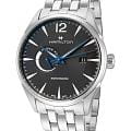Hamilton Hamilton Jazzmaster Power Reserve Auto H89545131  H89545131 механические мужские часы  черный циферблат, браслет нержавеющая сталь — вид спереди