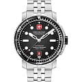 Swiss Military Hanowa Swiss Military Hanowa Maitre Plongeur SMWGL0002001-SET  SMWGL0002001-SET механические мужские часы черный циферблат, браслет нержавеющая сталь — вид спереди