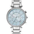 Michael Kors Michael Kors Parker MK6104  MK6104 кварцевые женские часы голубой циферблат, браслет нержавеющая сталь — вид спереди