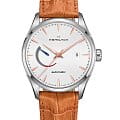 Hamilton Hamilton Jazzmaster Power Reserve Auto H32635511  H32635511 механические мужские часы серебристый циферблат, браслет кожаный — вид спереди