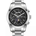 Longines Longines Conquest Classic L2.798.4.52.6  L27984526 механические мужские часы черный циферблат, браслет нержавеющая сталь — вид спереди