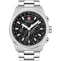 Swiss Military Hanowa Swiss Military Hanowa Navalus SMWGI0004204  SMWGI0004204 кварцевые мужские часы черный циферблат, браслет нержавеющая сталь — вид спереди