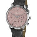Jacques Lemans Jacques Lemans N-209F  N-209F кварцевые мужские часы розовый циферблат, браслет кожаный — вид спереди