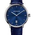 Aerowatch Aerowatch Heritage 67975 AA03  67975 AA03 механические мужские часы синий циферблат, браслет кожаный — вид спереди