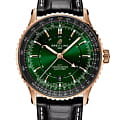 Breitling Breitling Navitimer Automatic GMT 41 R32310251L1P1  R32310251L1P1 механические мужские часы зеленый циферблат, браслет кожаный — вид спереди