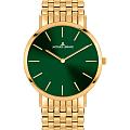 Jacques Lemans Jacques Lemans Classic 1-2172N  1-2172N кварцевые женские часы  зеленый циферблат, браслет нержавеющая сталь с pvd-покрытием — вид спереди