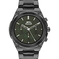 Slazenger Slazenger Multifunction SL.09.2027.2.05  SL.09.2027.2.05 кварцевые мужские часы зеленый циферблат, браслет суперметалл с ip покрытием — вид спереди