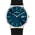Jacques Lemans Jacques Lemans Classic 1-2171B  1-2171B кварцевые мужские часы синий циферблат, браслет кожаный — вид спереди