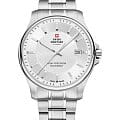 Swiss Military by Chrono Swiss Military by Chrono Сверхточные SM30200.02  SM30200.02 кварцевые мужские часы серебристый циферблат, браслет нержавеющая сталь — вид спереди