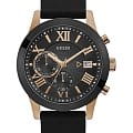 Guess GUESS W1055G3  W1055G3 кварцевые мужские часы черный циферблат, браслет силикон — вид спереди