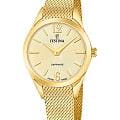 Festina Festina Swiss Made F20077/3  F20077/3 кварцевые женские часы золотой циферблат, браслет нержавеющая сталь с ip-покрытием — вид спереди