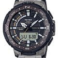 Casio Casio Pro Trek PRT-B70T-7 PRT PRT-B70T-7 кварцевые мужские часы  циферблат, браслет титановый — вид спереди